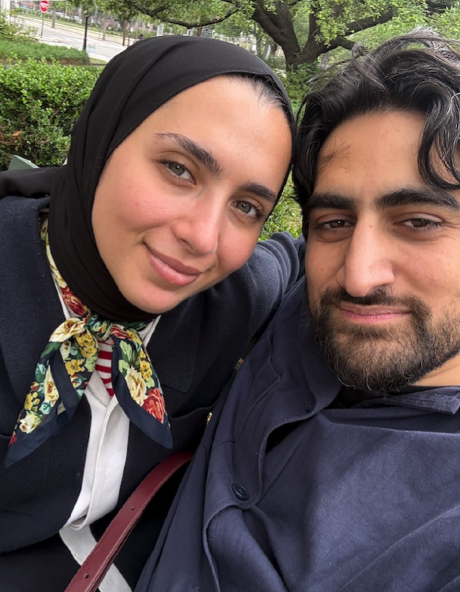 Photo of the project creator with his wife outdoors.
